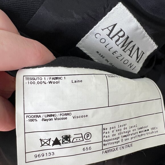 Armani Collezioni Harry Rosen 100% Wool Black Blazer Suit Jacket Coat Italy 42 R - Picture 8 of 13